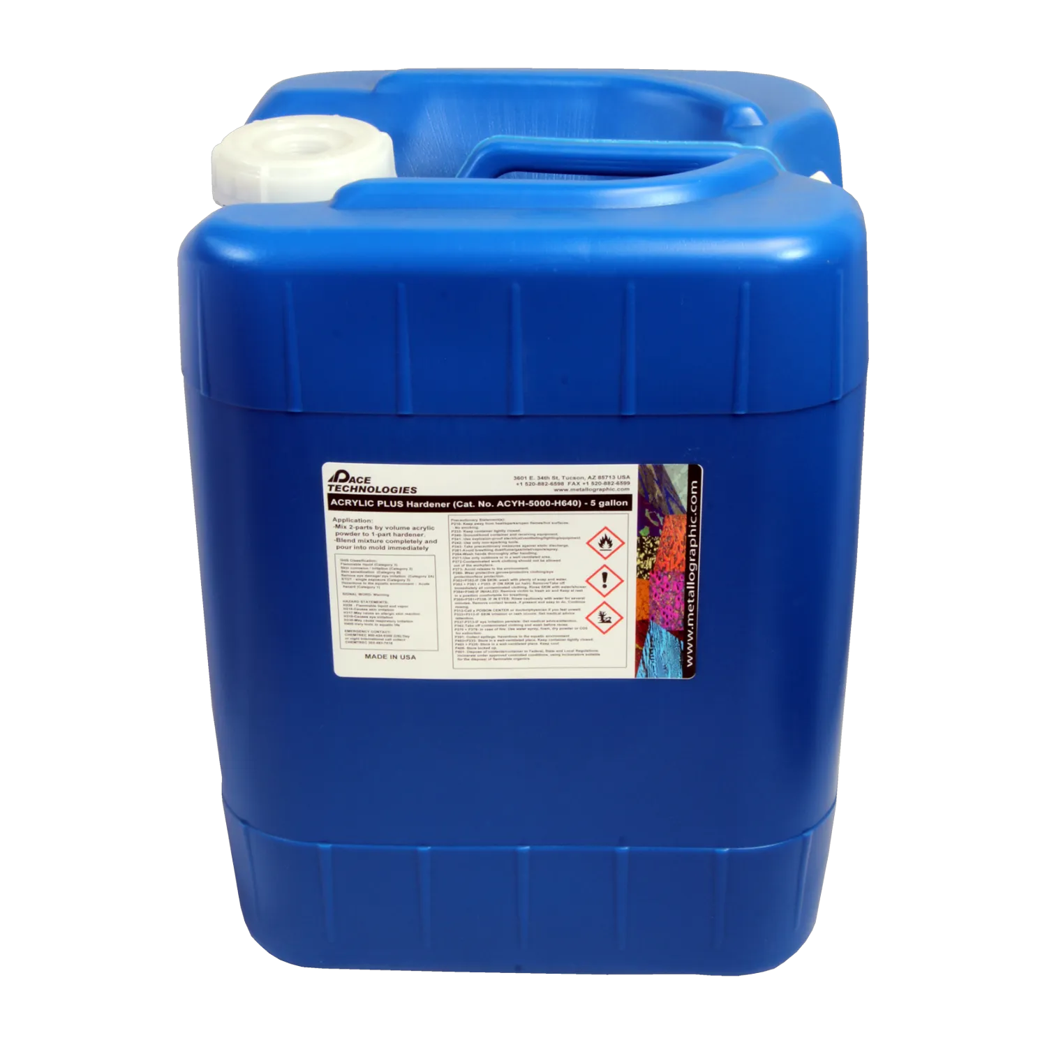 ACRYLIC PLUS Castable Mounting Resin hardener (clear liquid), 5 gallon