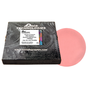 10" Alumina Lapping Film with plain backed, 15 micron, 100/box, ALO-1015PB