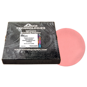 12" Alumina Lapping Film with plain backed, 15 micron, 100/box, ALO-1215PB