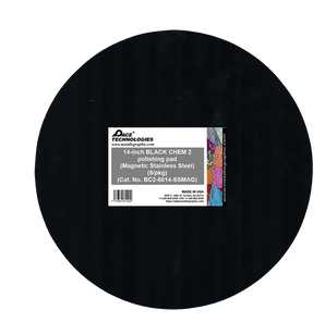 14" Black Chem 2 Polishing Pad with Magnetic Stainless Steel Backing, 5/pkg, BC2-8014-SSMAG