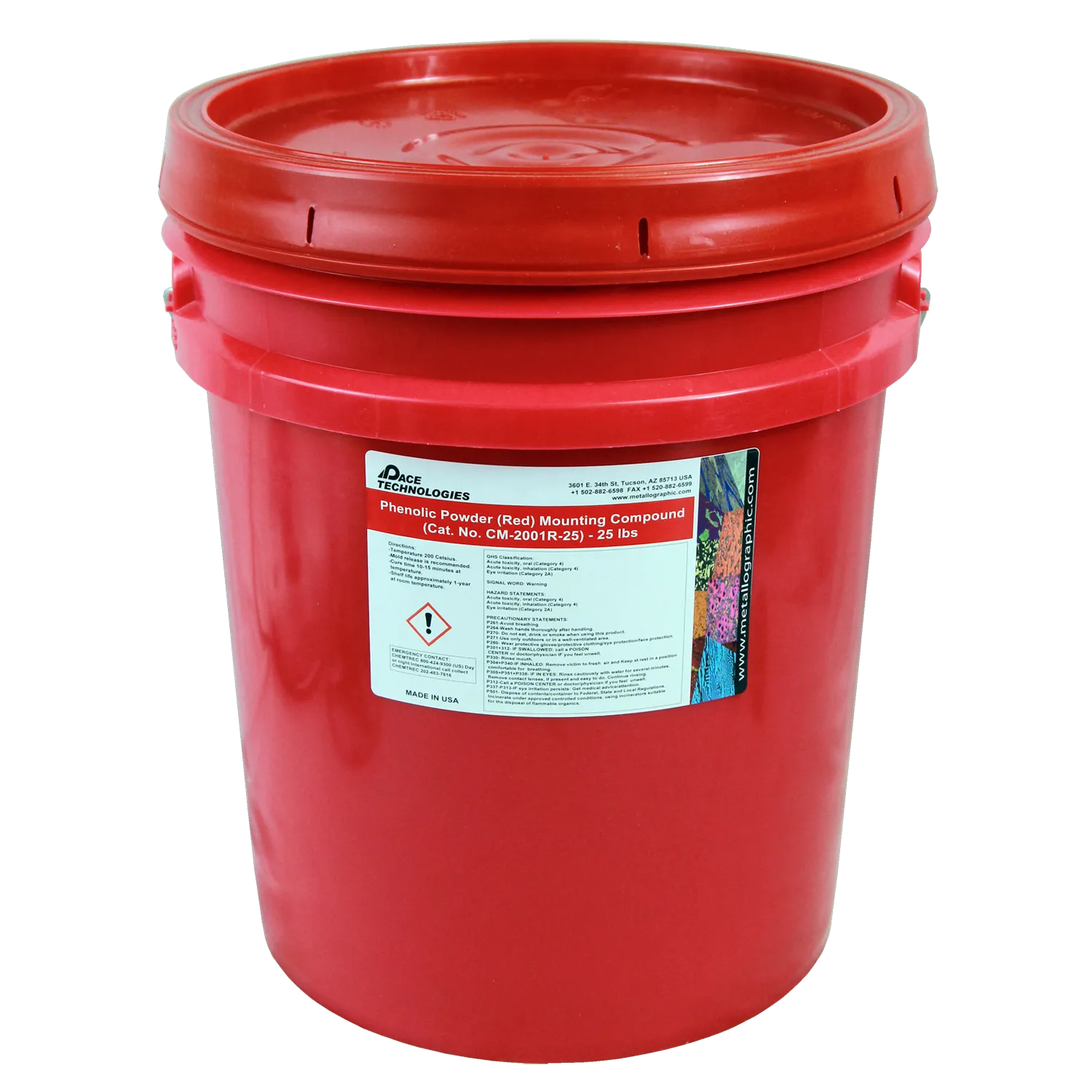 Phenolic Powder Mounting Resin (Red), 25 lbs., CM-2001R-25