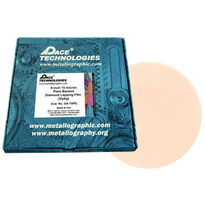 8" Diamond Lapping Film with plain backed, 15 micron, 5/box, DA-15P8