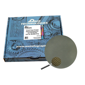 12" Diamond Abrasive Grinding Disk with PSA backing, 15 micron, 1/box, DIA-DISK-12015