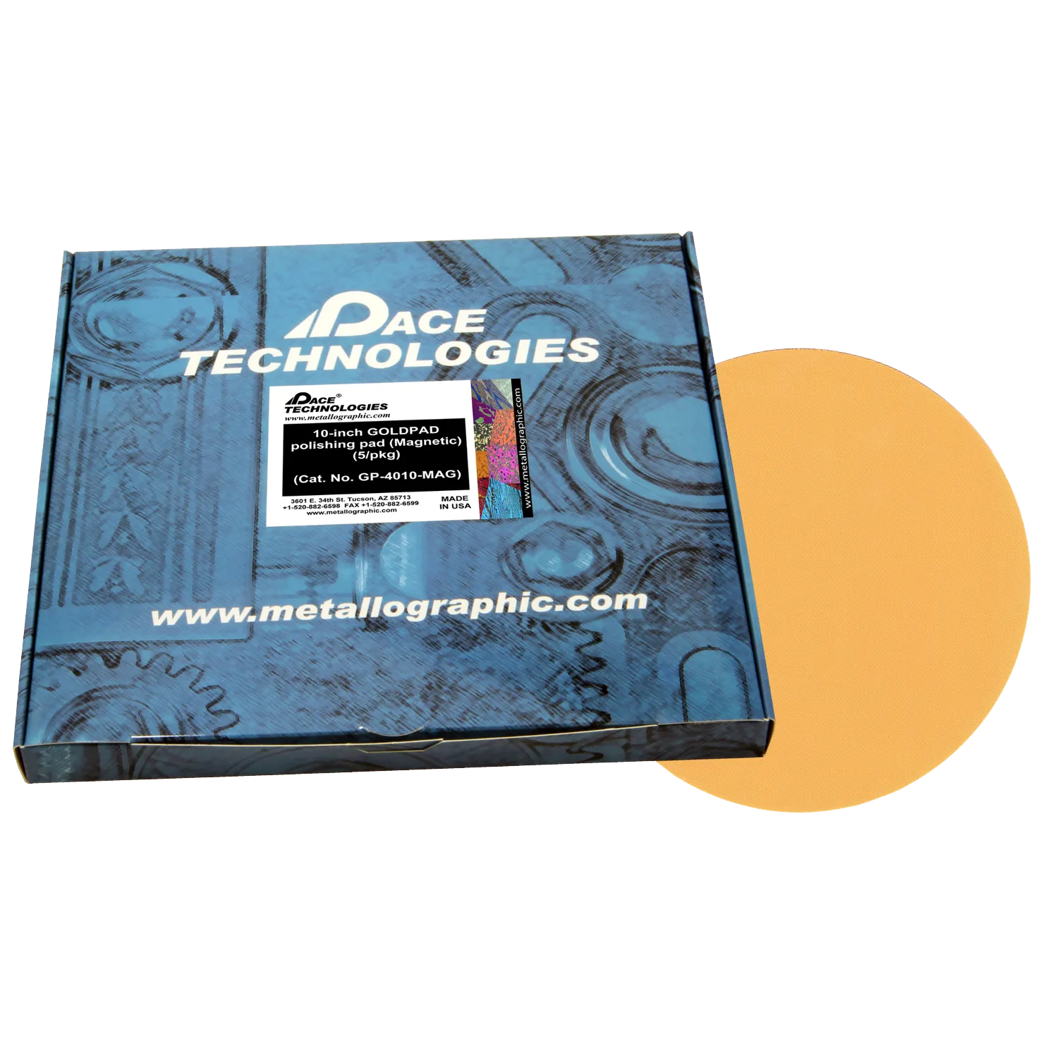 10" GOLDPAD Polishing Pad with Magnetic Rubber, GP-4010-MAG