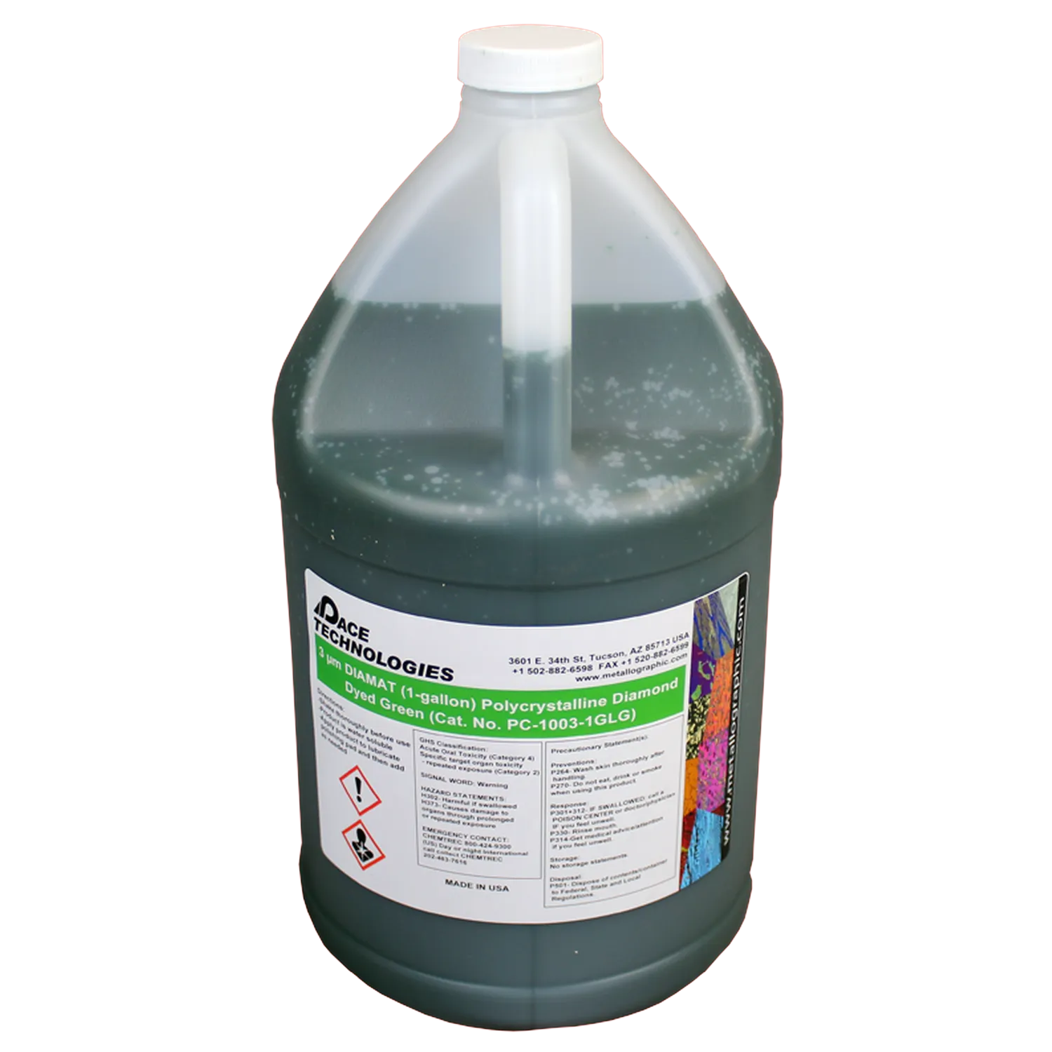 Polycrystalline Dyed Diamond Suspension, 3 micron, Green, PC-1003-1