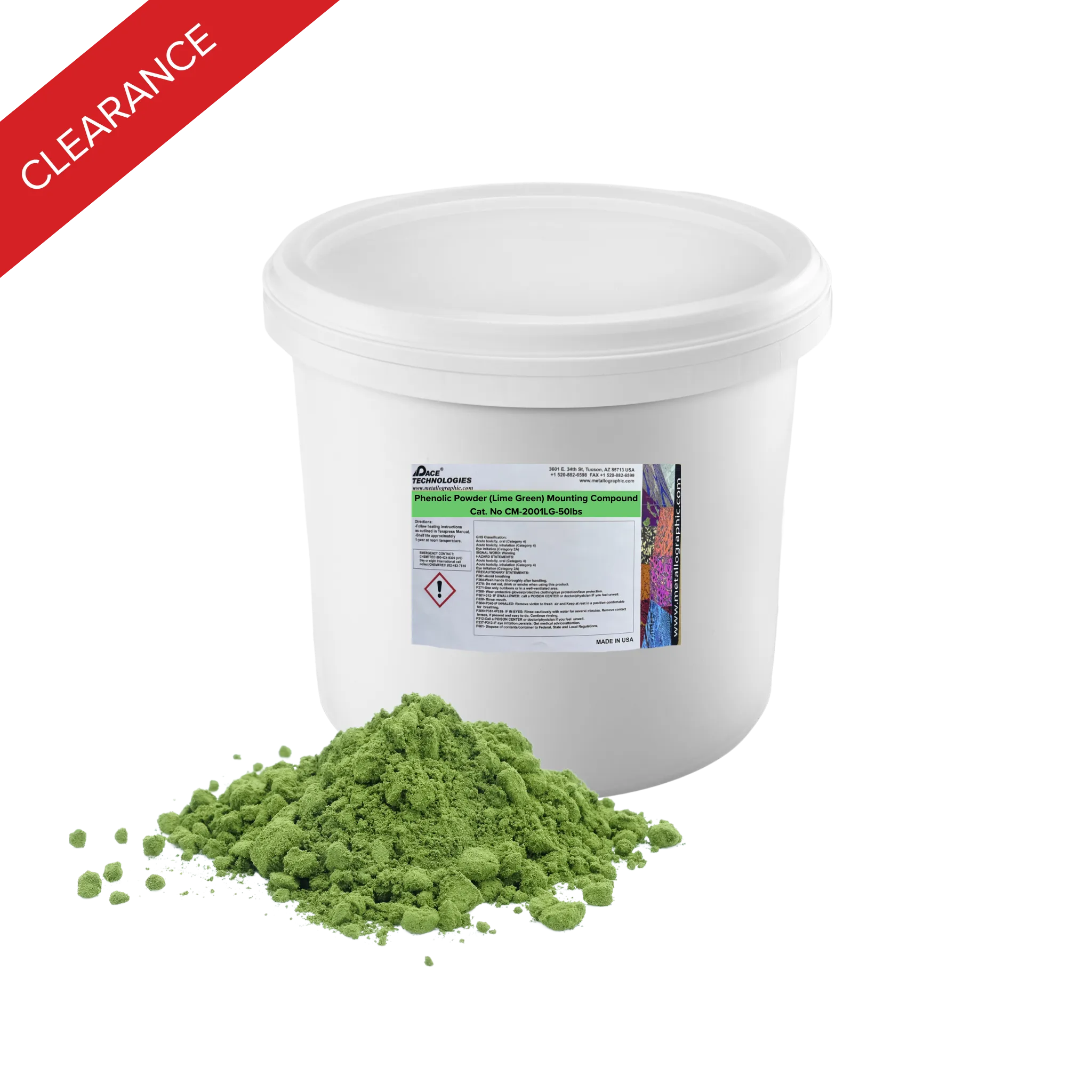 Phenolic Powder Mounting Resin (Lime Green), CM-2001LG