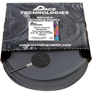 10" SiC Grinding Papers with Plain backed, 600 grit, 100/box, SIC-2110-600