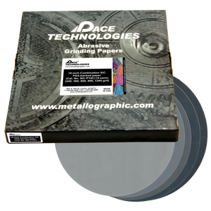 10" Combination SiC Grinding Paper with PSA backed, 5 each (240,360,600,800,1200 grit), SIC-P10C
