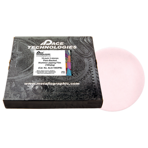 10" Alumina Lapping Film with plain backed, 3 micron, 100/box, ALO-1003PB