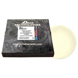 10" Alumina Lapping Film with plain backed, 12 micron, 100/box, ALO-1012PB