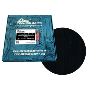 12" Black Chem 2 Polishing Pad with Magnetic Rubber, 5/pkg, BC2-8012-MAG