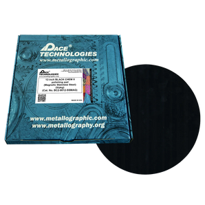 12" Black Chem 2 Polishing Pad with Magnetic Stainless Steel Backing, 5/pkg, BC2-8012-SSMAG