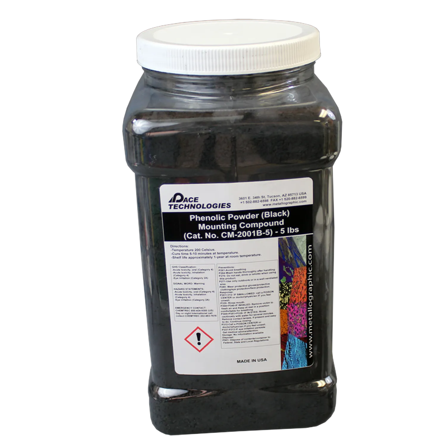 Phenolic Mounting Resin (Black), 5 lbs., CM-2001B-5