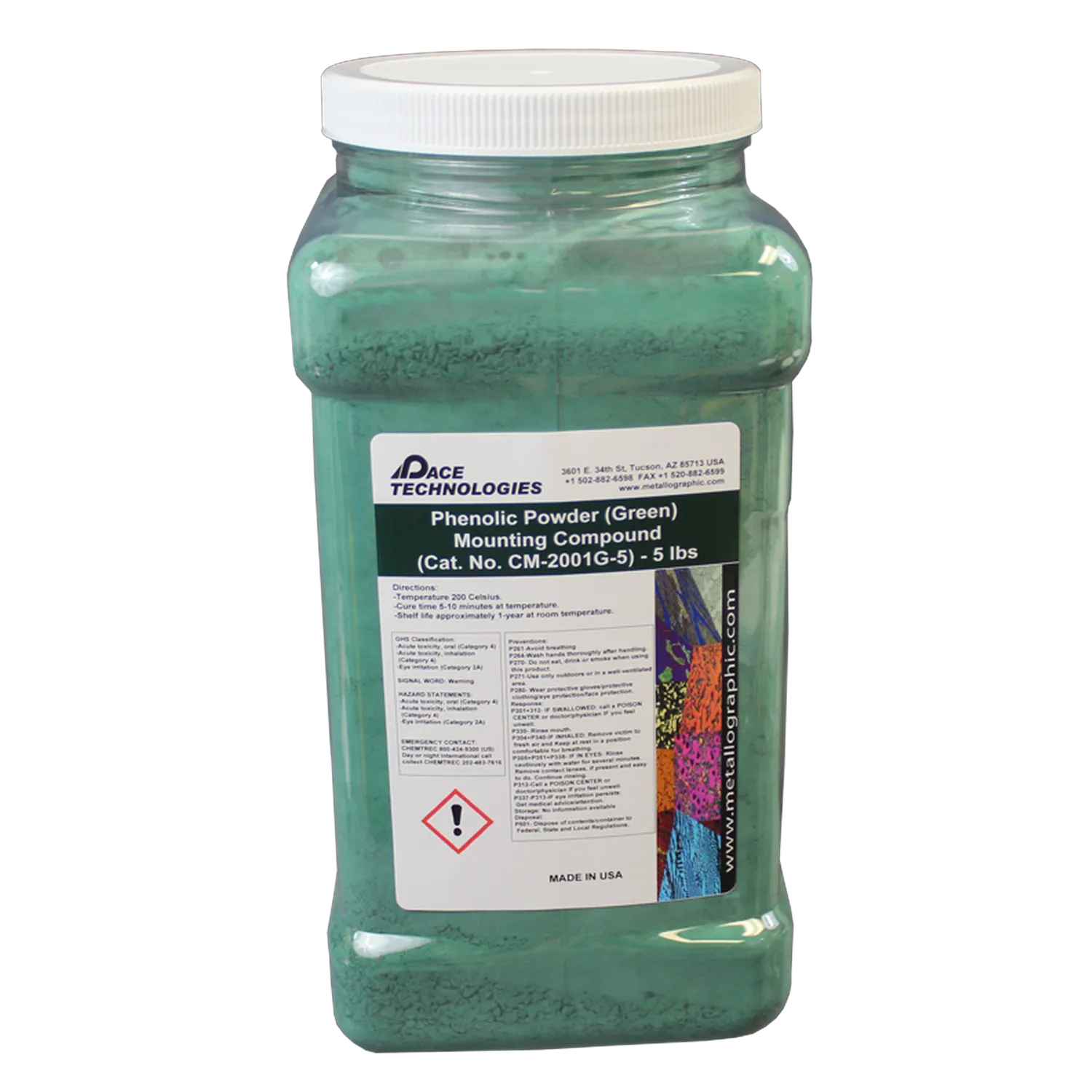 Phenolic Powder Mounting Resin (Green), 5 lbs., CM-2001G-5