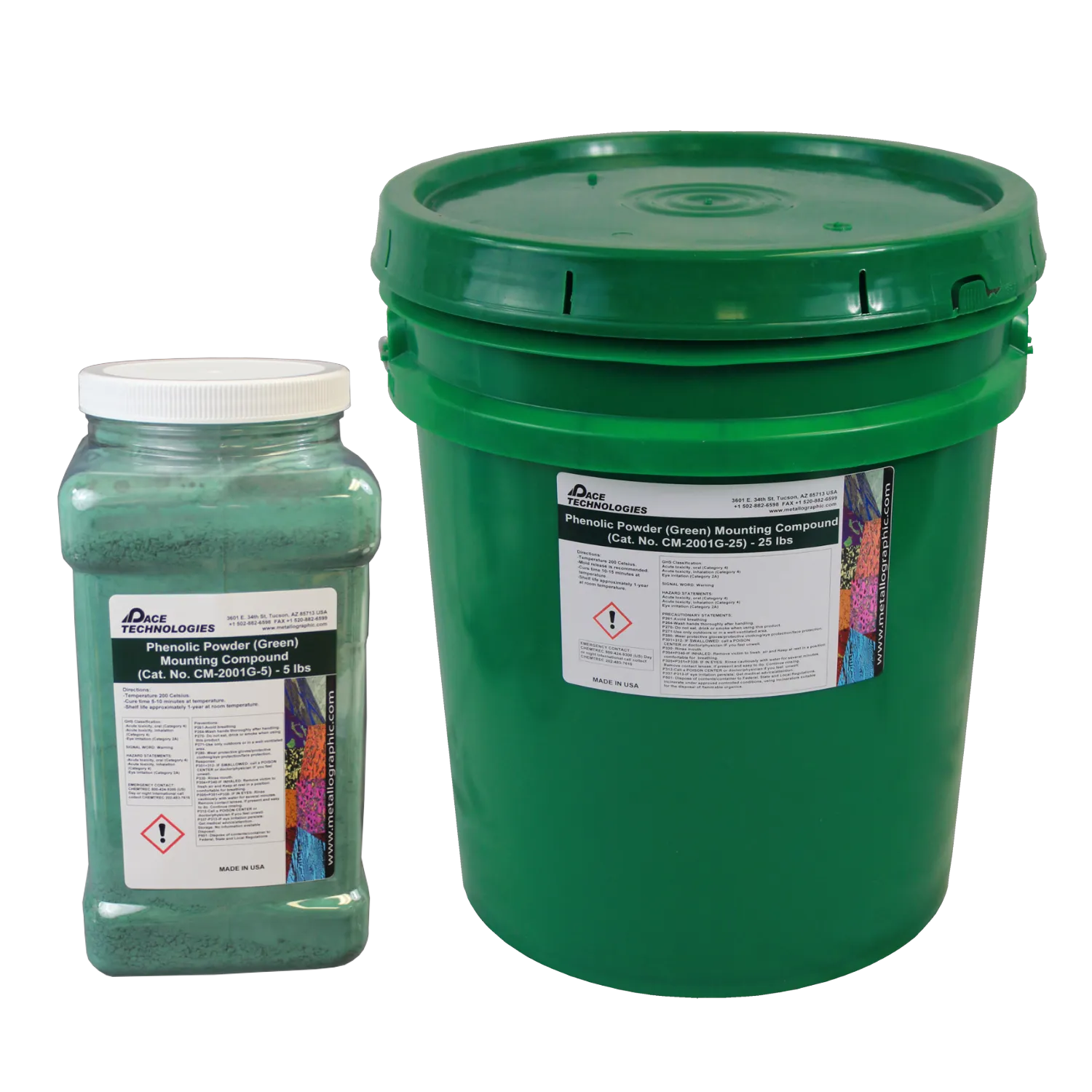 Phenolic Powder Mounting Resin (Green), 5 lbs., or 25 lbs., CM-2001G