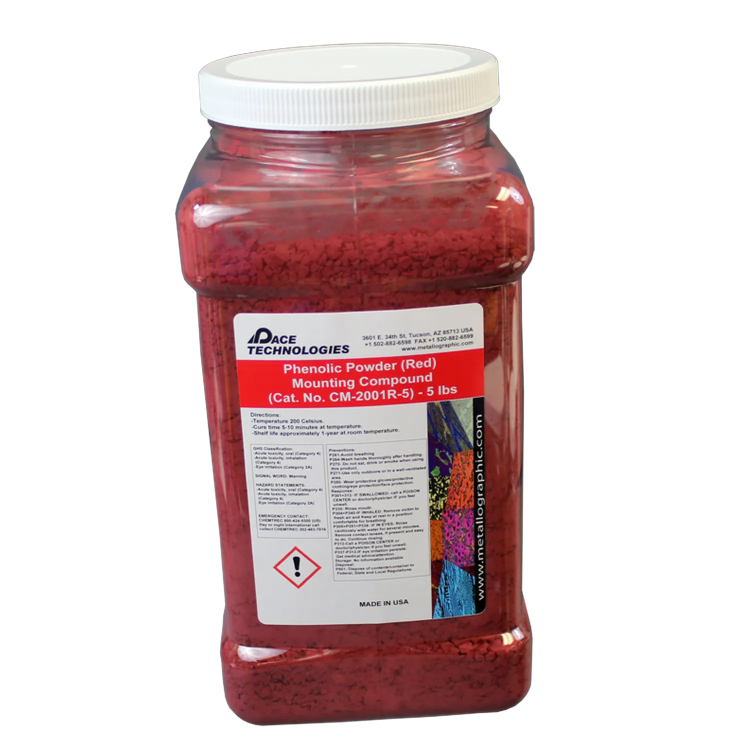 Phenolic Powder Mounting Resin (Red), 5 lb., CM-2001R-5