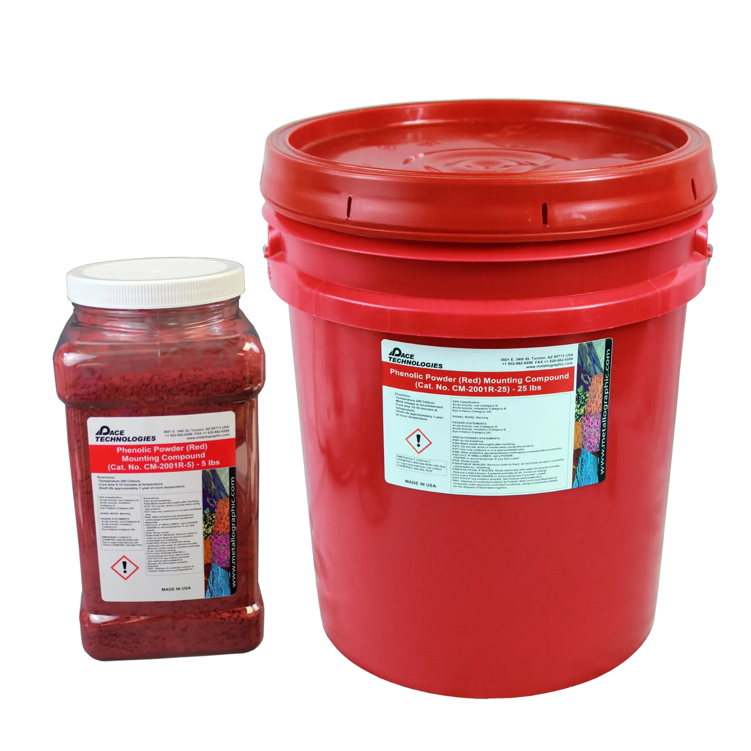 Phenolic Powder Mounting Resin (Red), 5 lb. or 25lb., CM-2001R