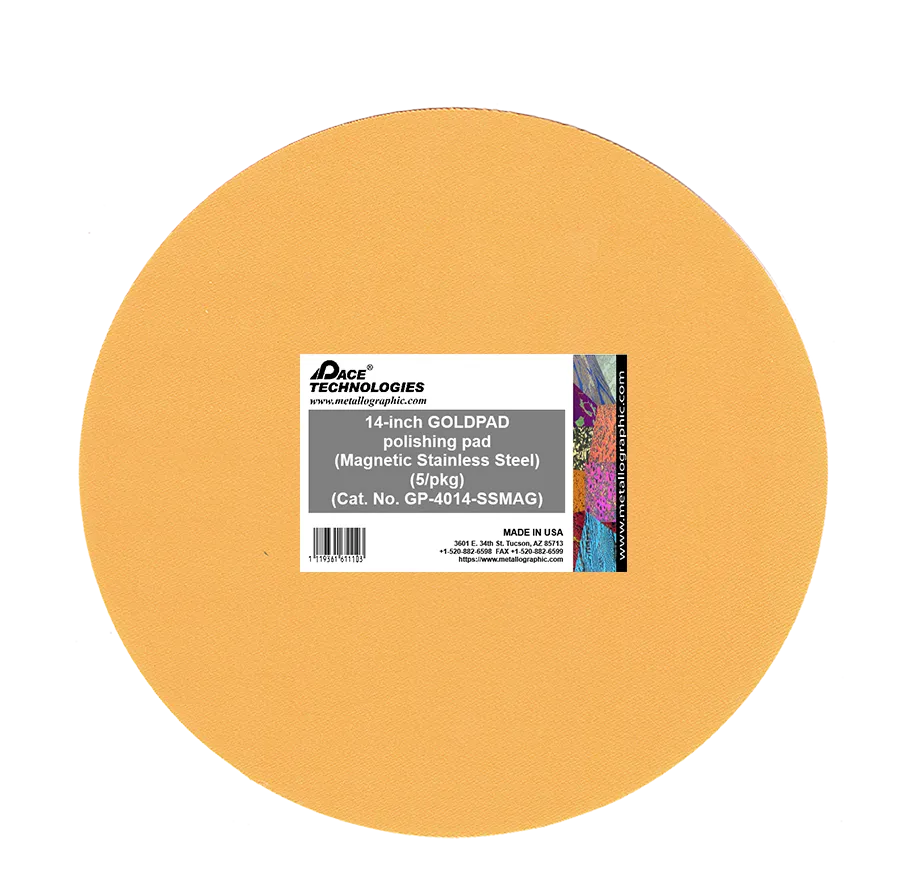 14" GOLDPAD Polishing Pad with Magnetic Stainless Steel Backing, GP-4014-SSMAG