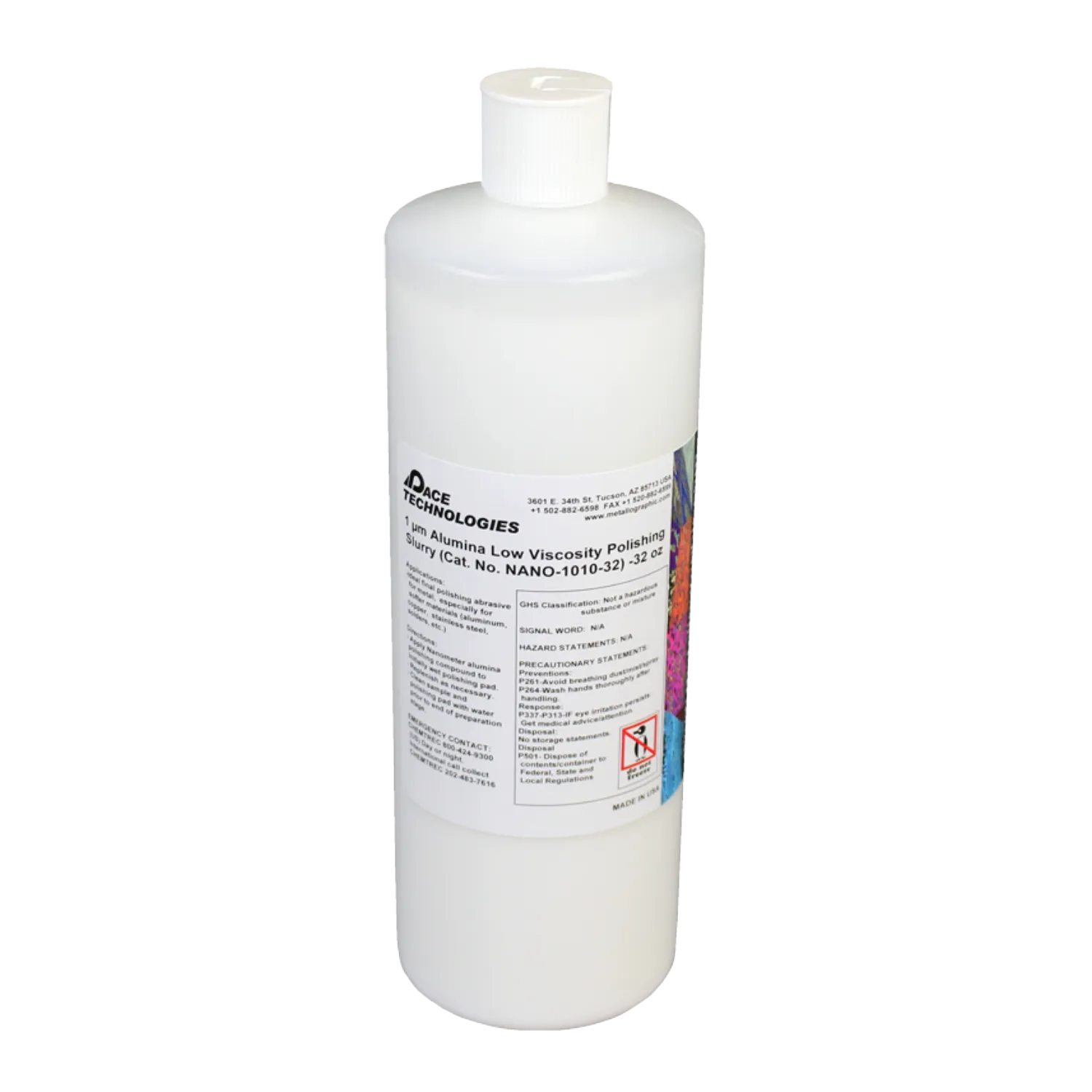 NANO Low Viscosity Alumina Polishing Slurry, 1 micron, NANO-1010