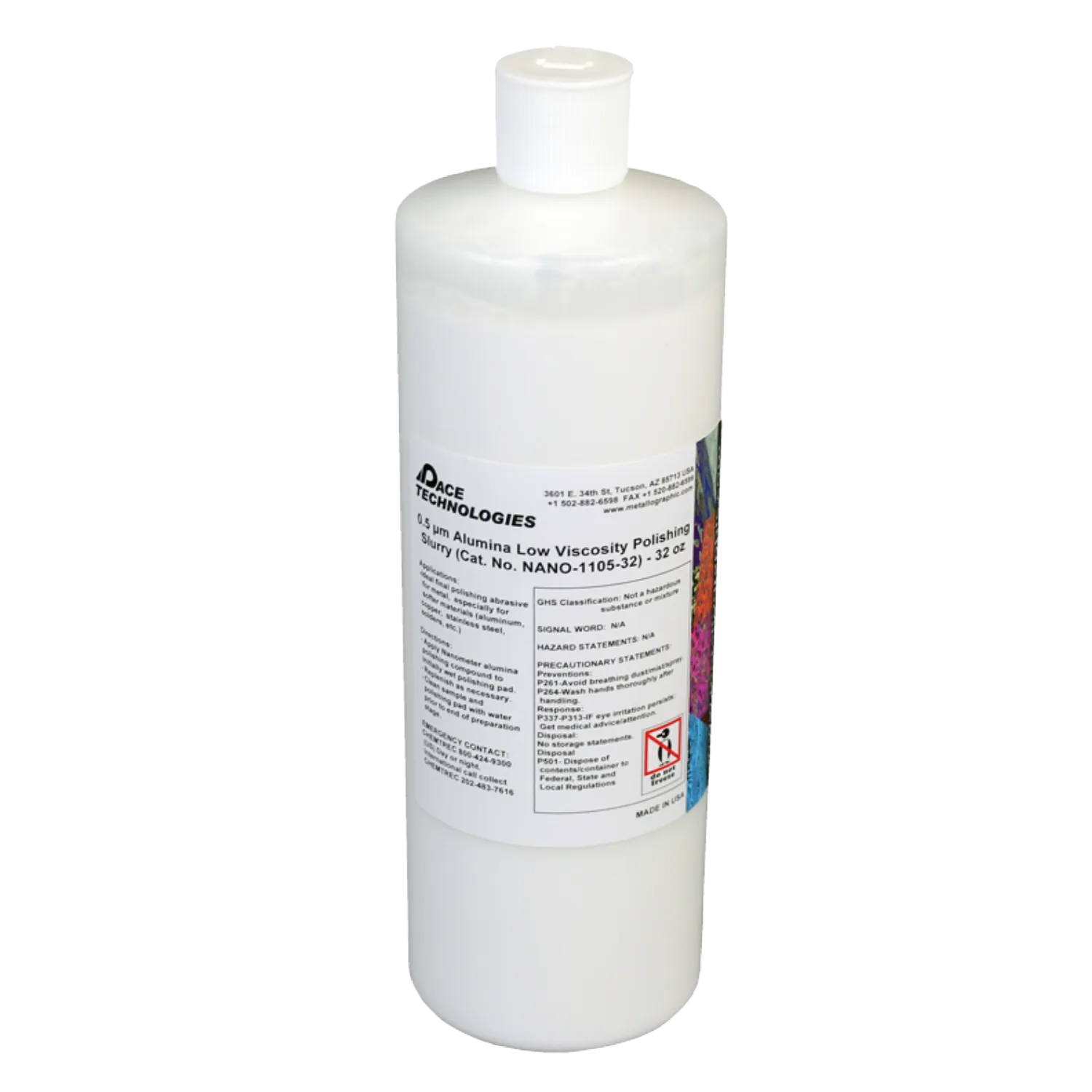 NANO Low Viscosity Alumina Polishing Slurry, 0.50 micron, NANO-1105