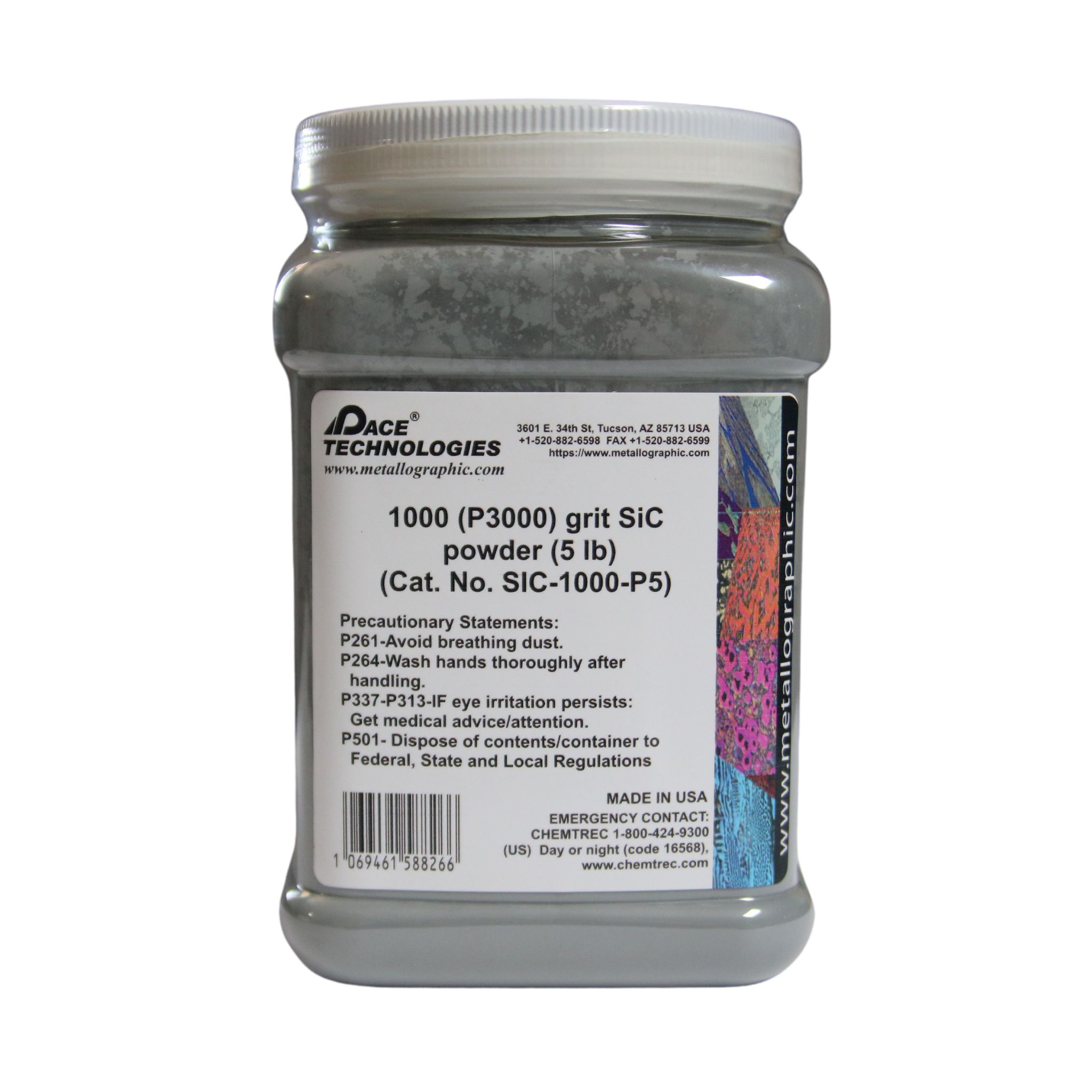 SiC Abrasive Grinding Powder, 1000 (P3000) grit, SIC-1000-P