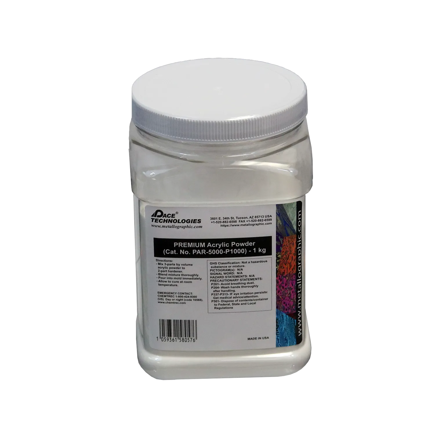 PREMIUM ACRYLIC Castable Mounting Resin (powder), PAR-5000-P