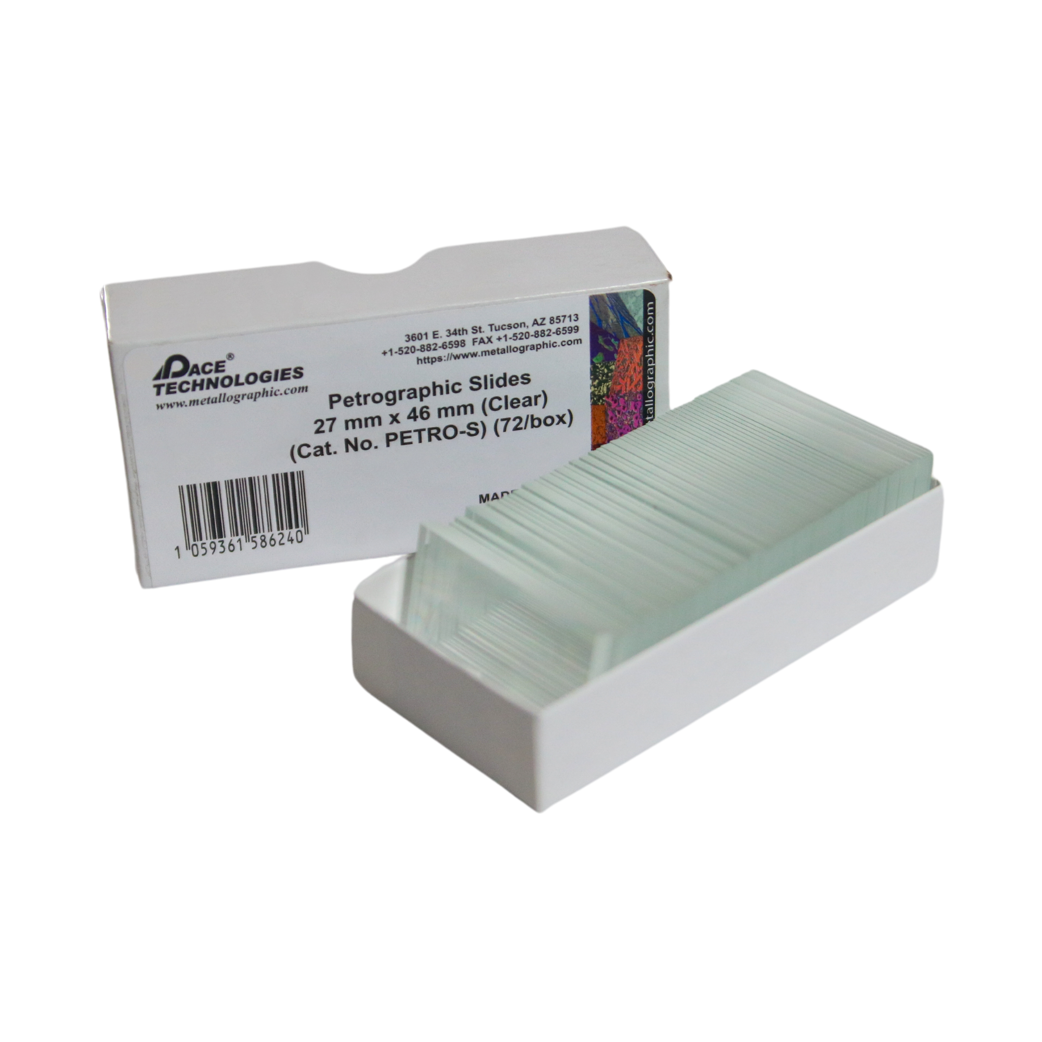 Castable Box Plain Glass Slide 27x46 mm (72/box) for Castable Mounting, PETRO-S ...