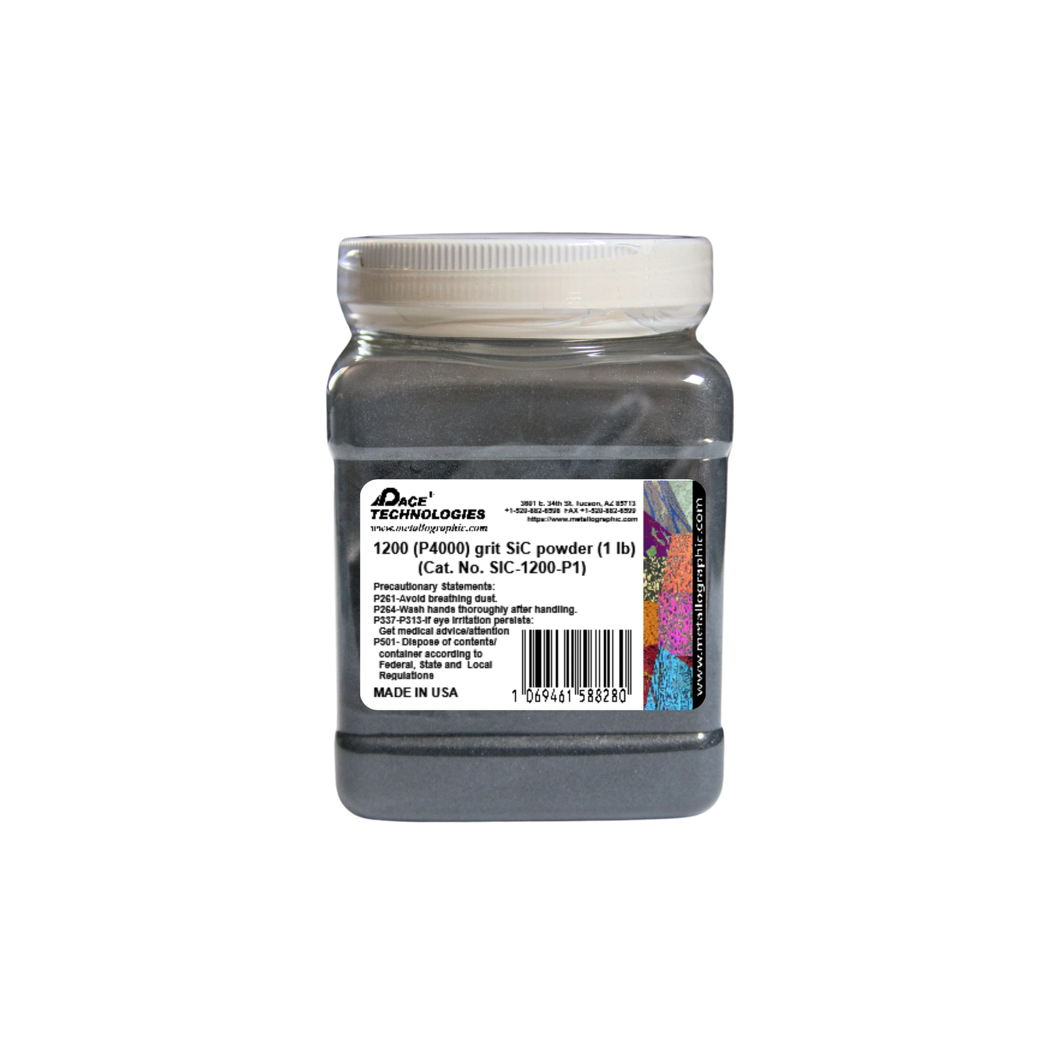 SiC Abrasive Grinding Powder, 1200 (P4000) grit, SIC-1200-P