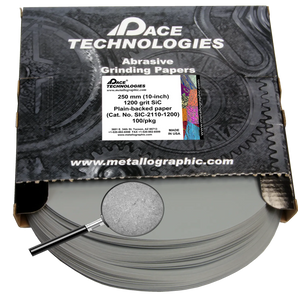 10" SiC Grinding Papers with Plain backed, 1200 grit, 100/box, SIC-2110-1200