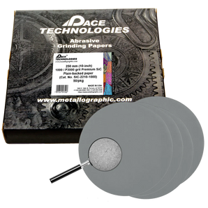 10" Premium SiC Grinding Papers with Plain backed, 1000 grit, 50/box, SIC-2210-1000
