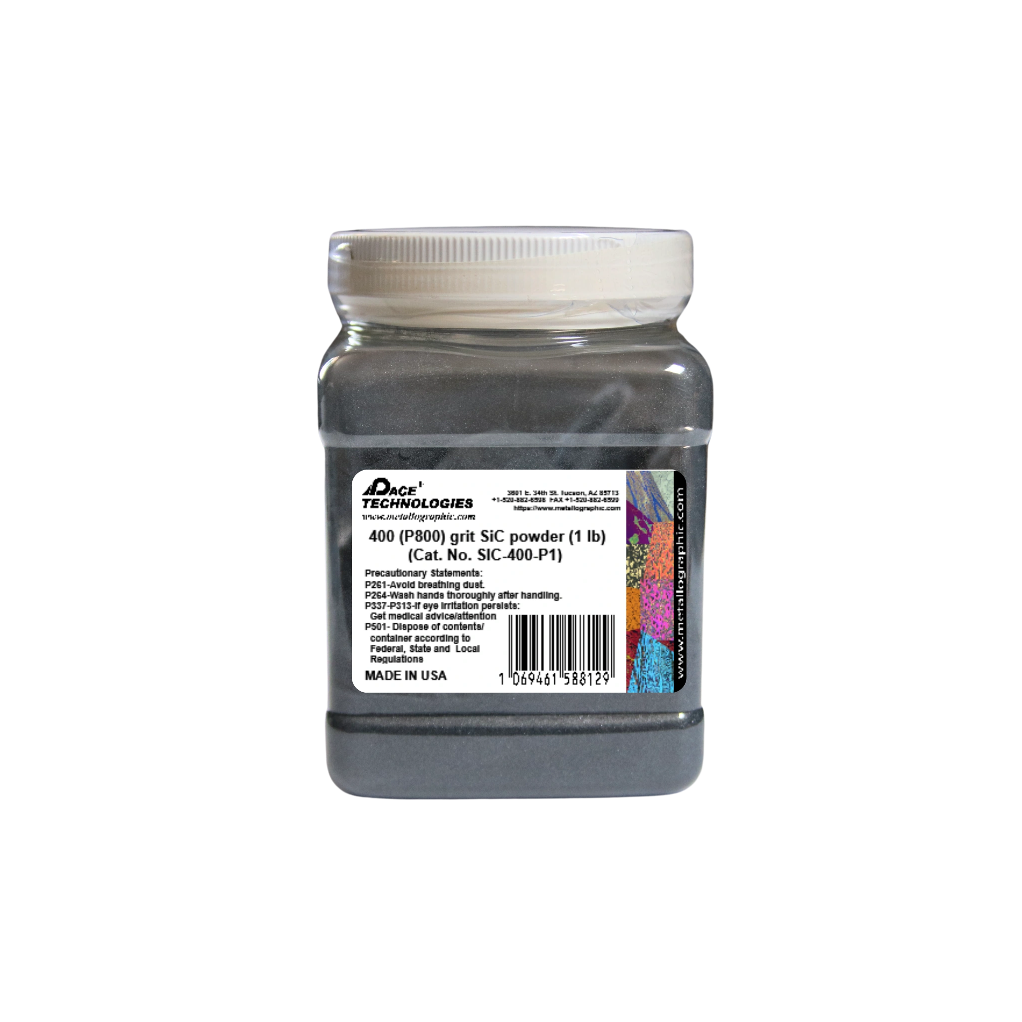 SiC Abrasive Grinding Powder, 400 (P800) grit, SIC-400-P