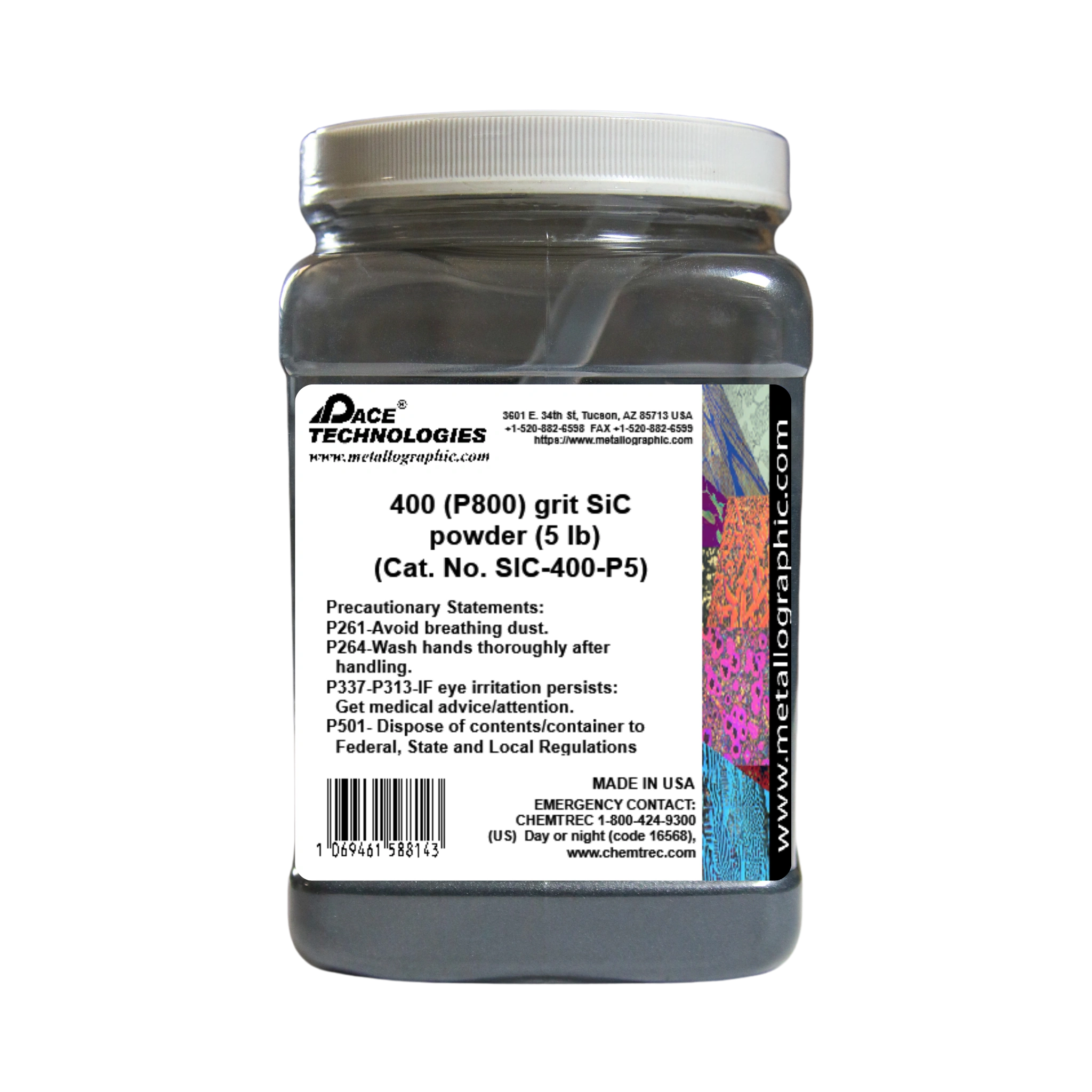 SiC Abrasive Grinding Powder, 400 (P800) grit, SIC-400-P