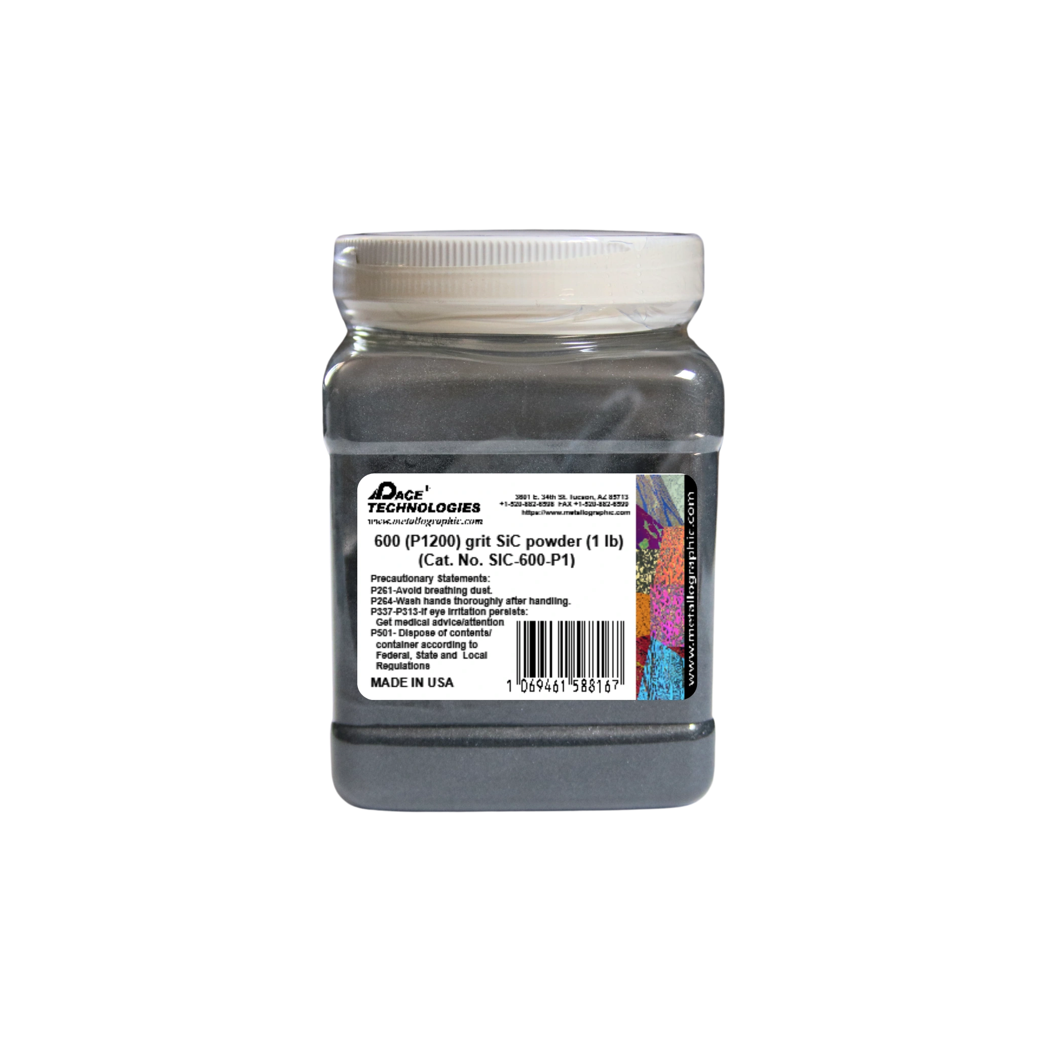 SiC Abrasive Grinding Powder, 600 (P1200) grit, SIC-600-P