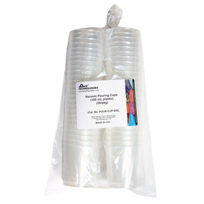 Vacuum Pouring Cups, 100 ml plastic for Castable Mounting (50/pkg), POUR-CUP-050